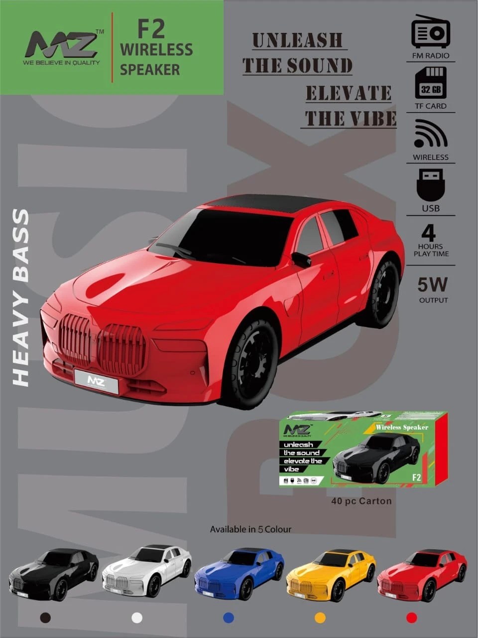 MZ F2 Car Wireless Speaker