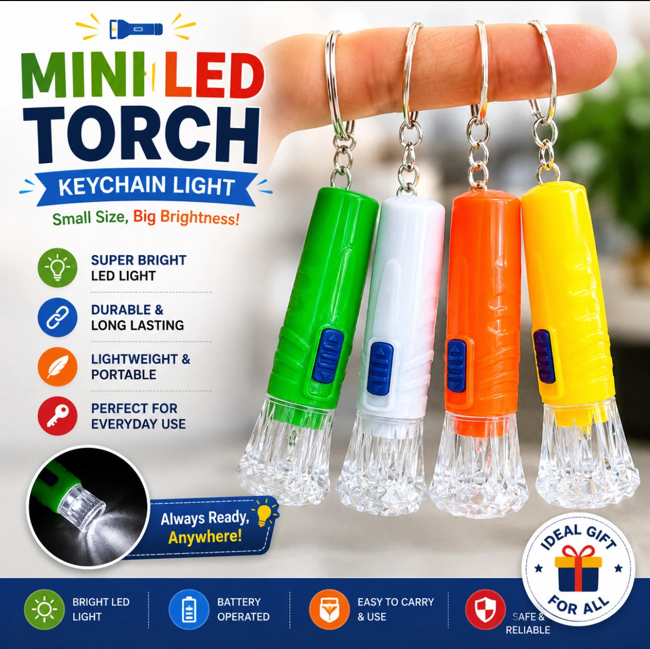 Mini LED Torch Keychain ๐ฆ