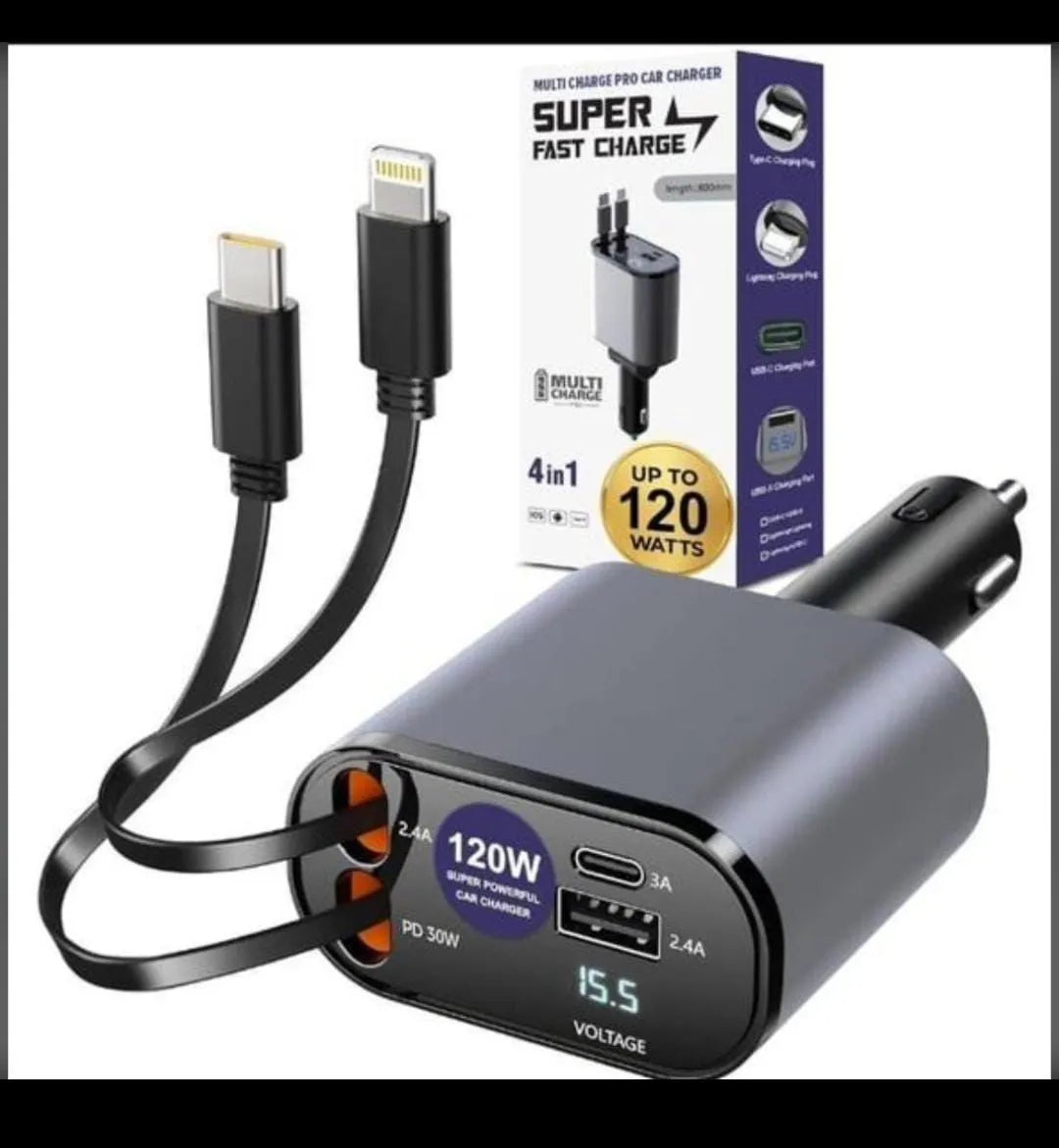 120w โ 4 in 1 Car Charger