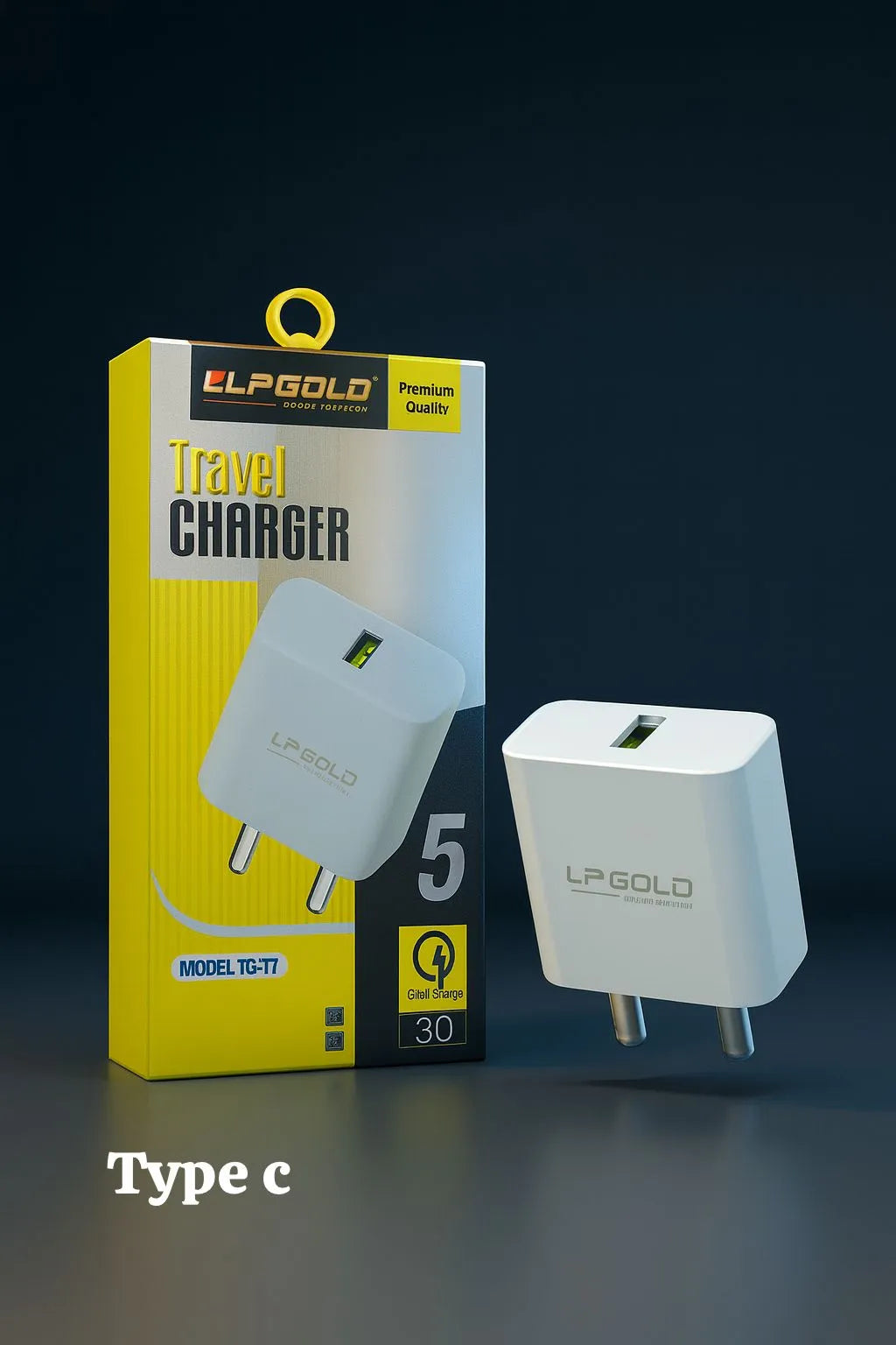 Lp Gold TC-77 Type-C Smart Charger With Data Cable ( 6 Months Warranty )
