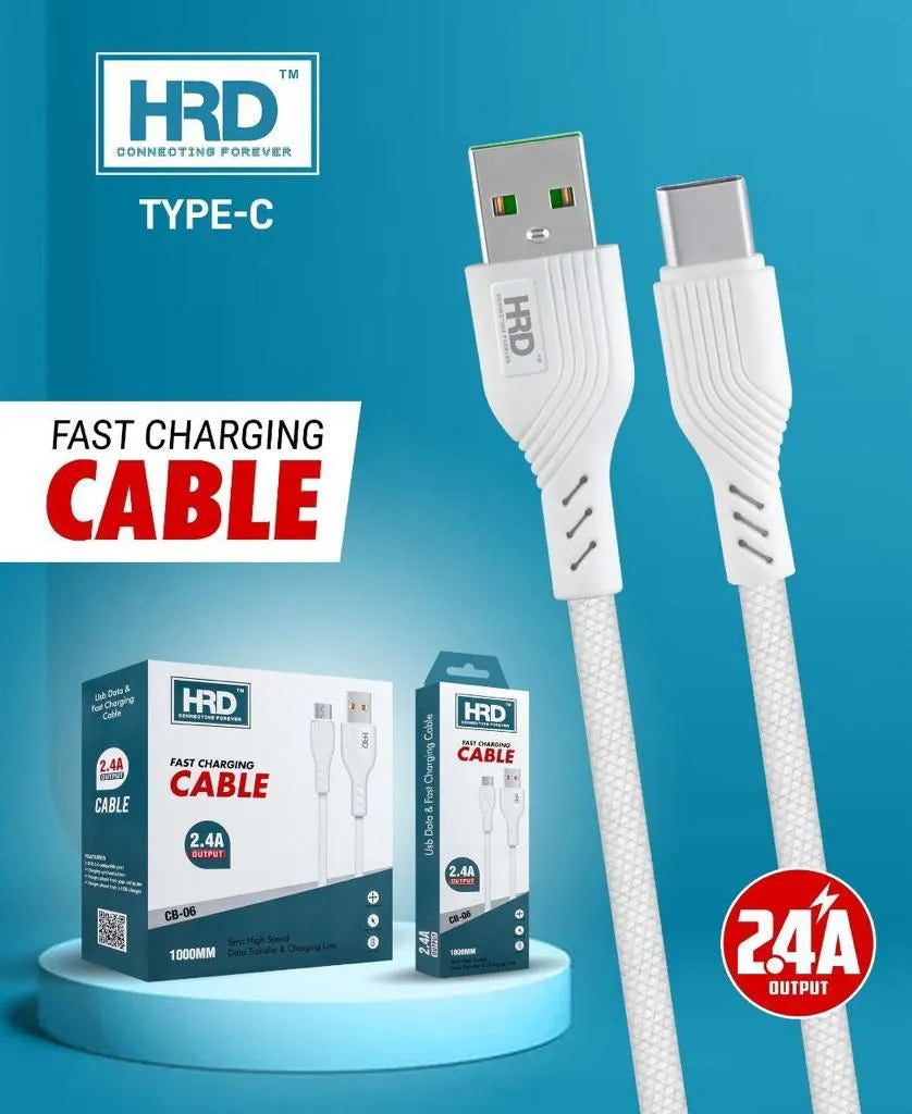 HRD Type-C Fast Charging Data Cable ( 1 Year Guarantee )