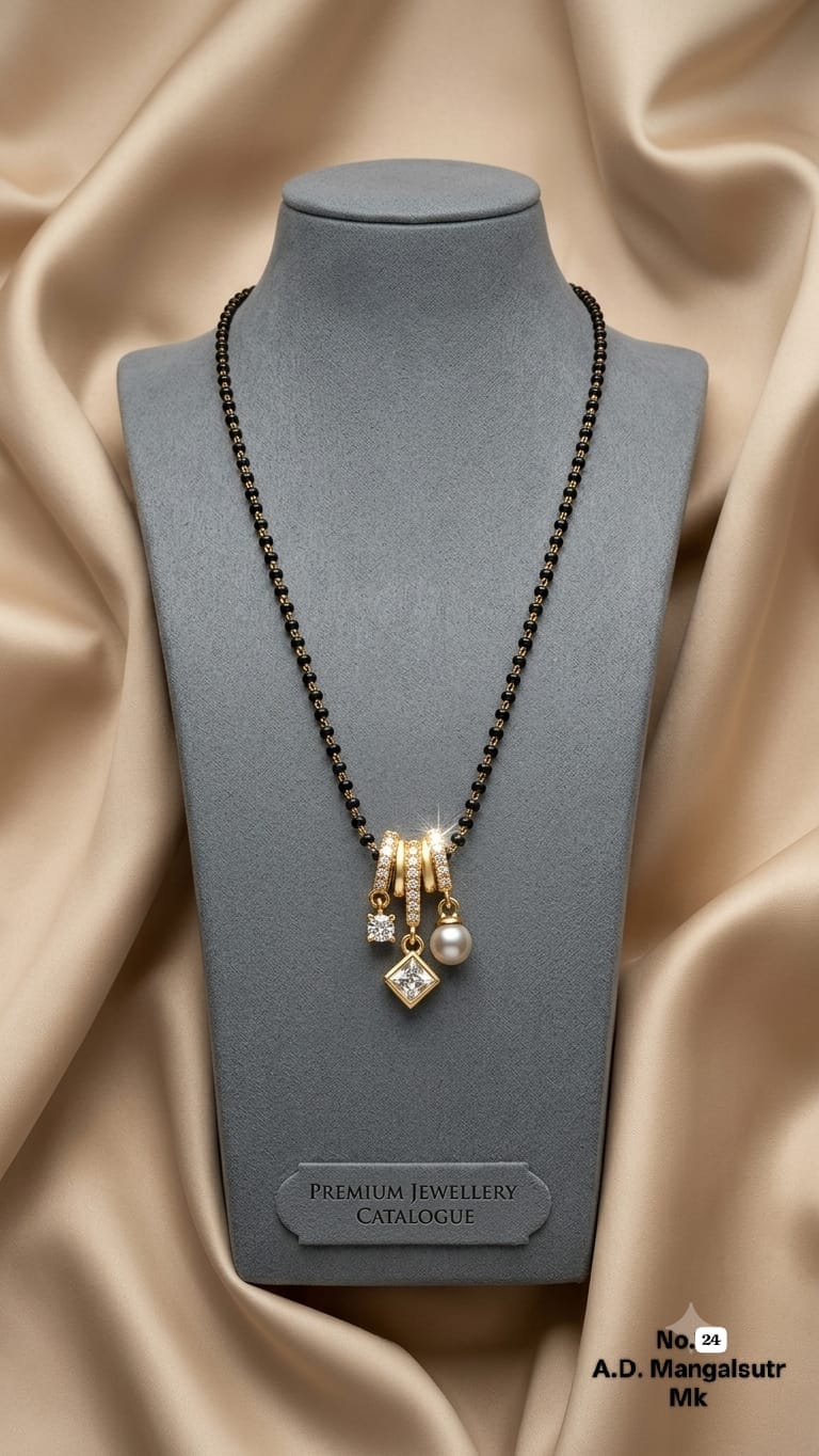 Crafted with sparkling A.D. stones mangalsutra for timeless elegance ๐