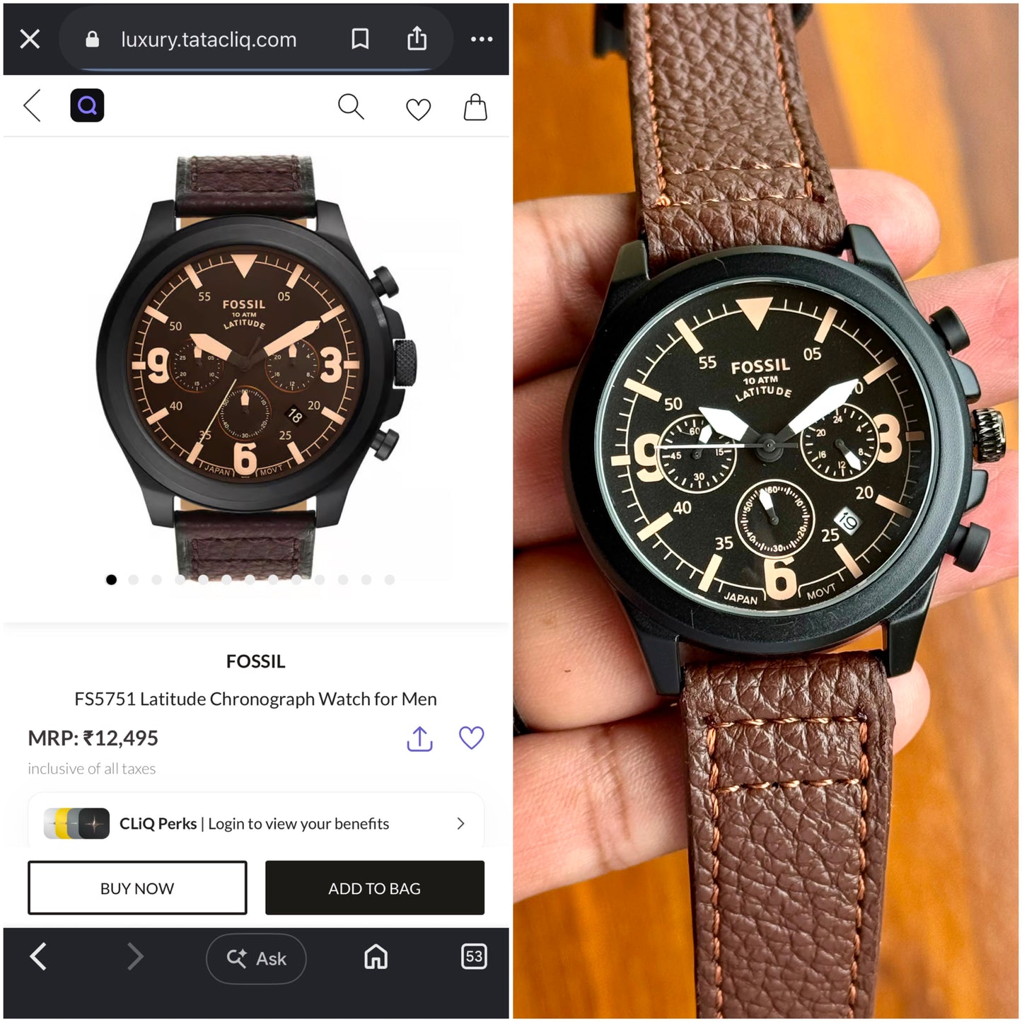 Fossil Latitude Chronograph (Model FS5751)*
