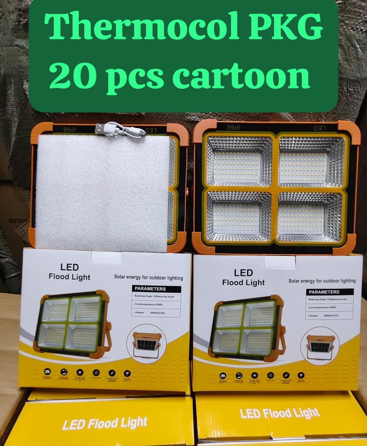 Solar LED Flood Light ( Thermocol Packing )