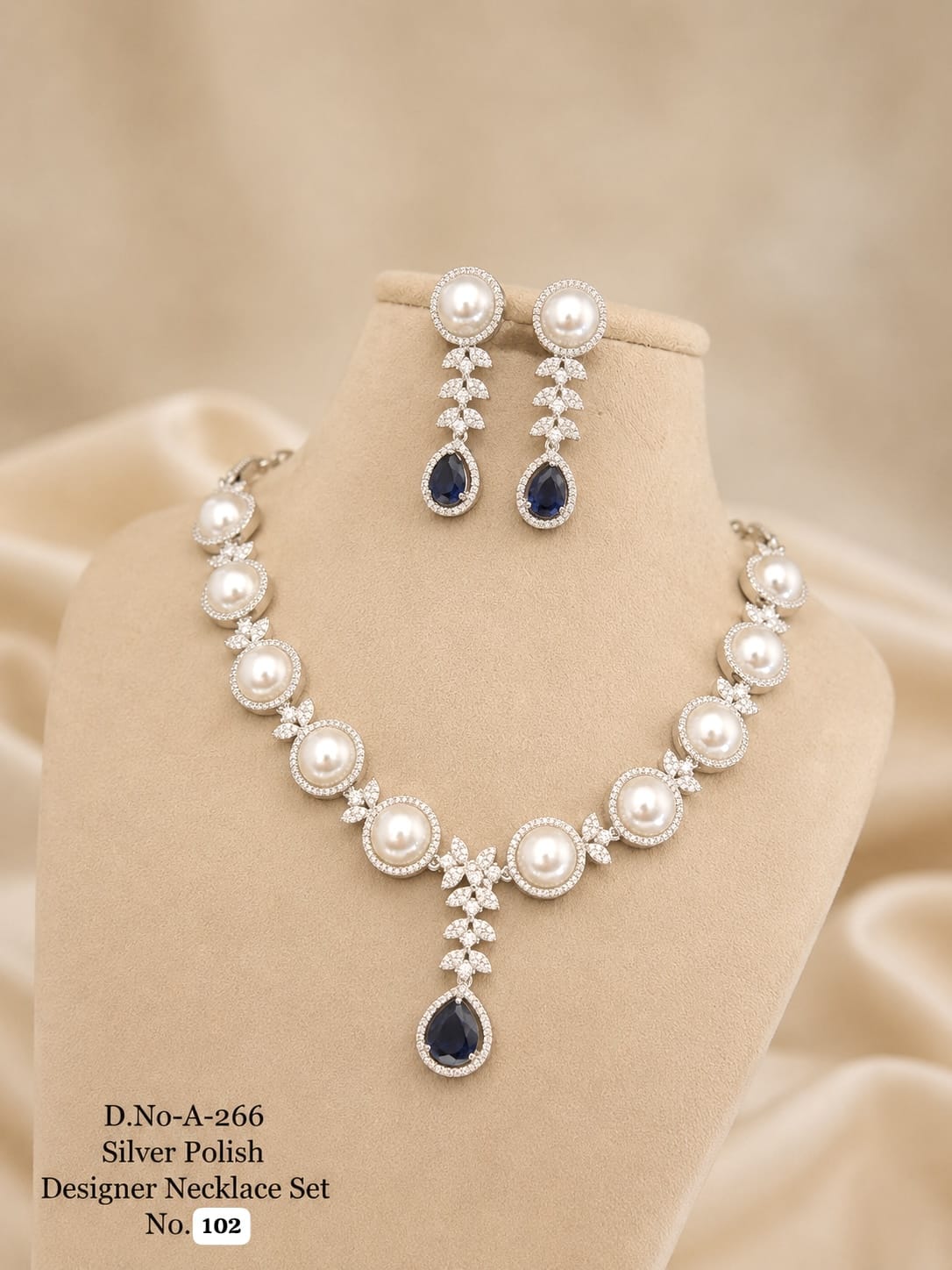 Silver Polish Designer Necklace Set Elegant, radiant, and beautifully crafted ✨