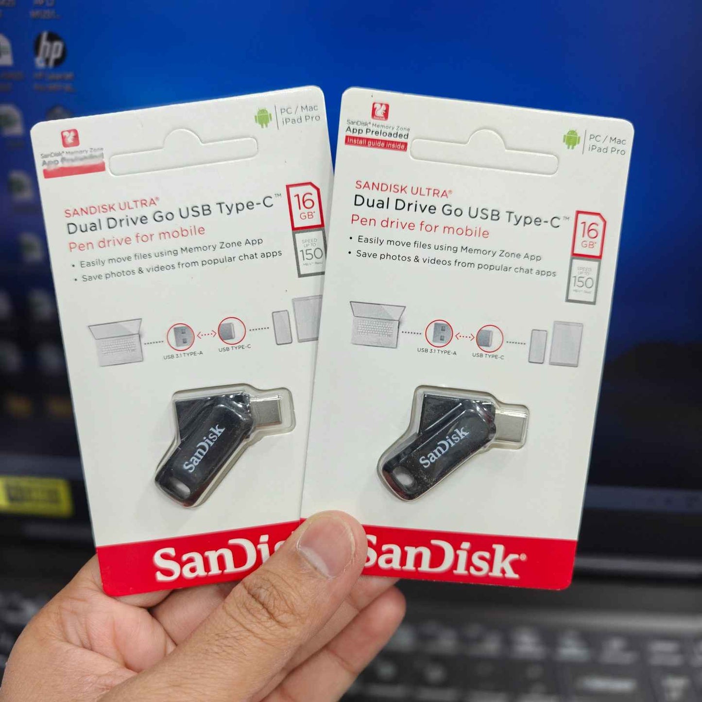 16 GB Dual Drive Pendrive (Type-C OTG)