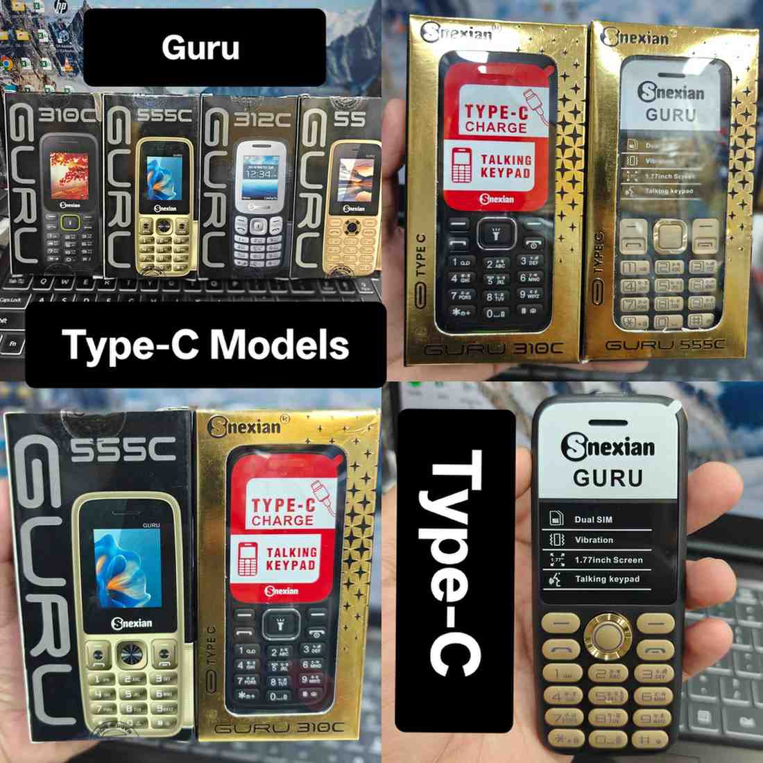 Snexian Guru Series (Type-C) Keypad Phones