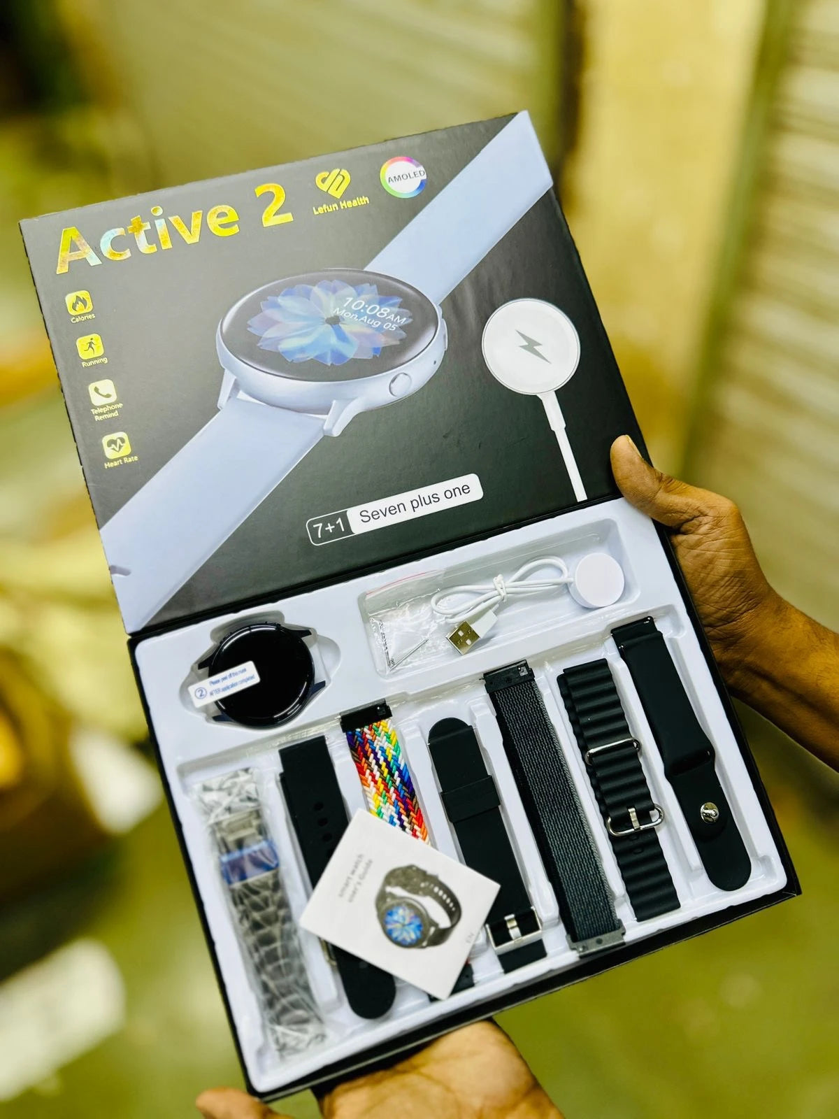Svmsung Galaxy Active 2 Smartwatch (7 Belt Combo) With Logo