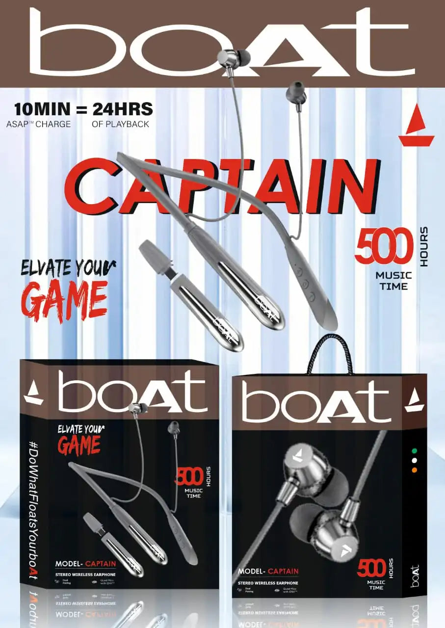 Bt Captain Dual battery Neckband