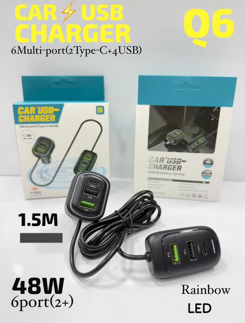 Q6 Car Charger ( 6 Multi Port )
