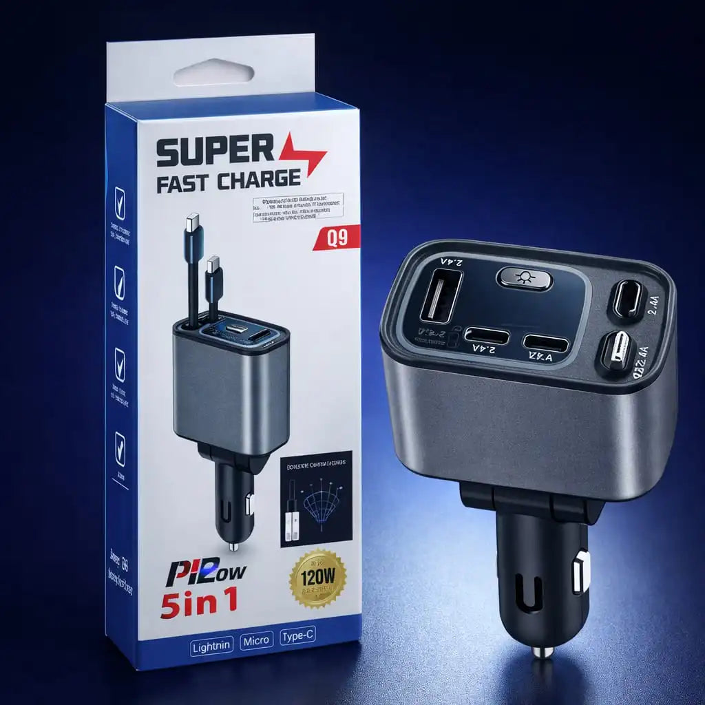120w – 5 in 1 Car Charger