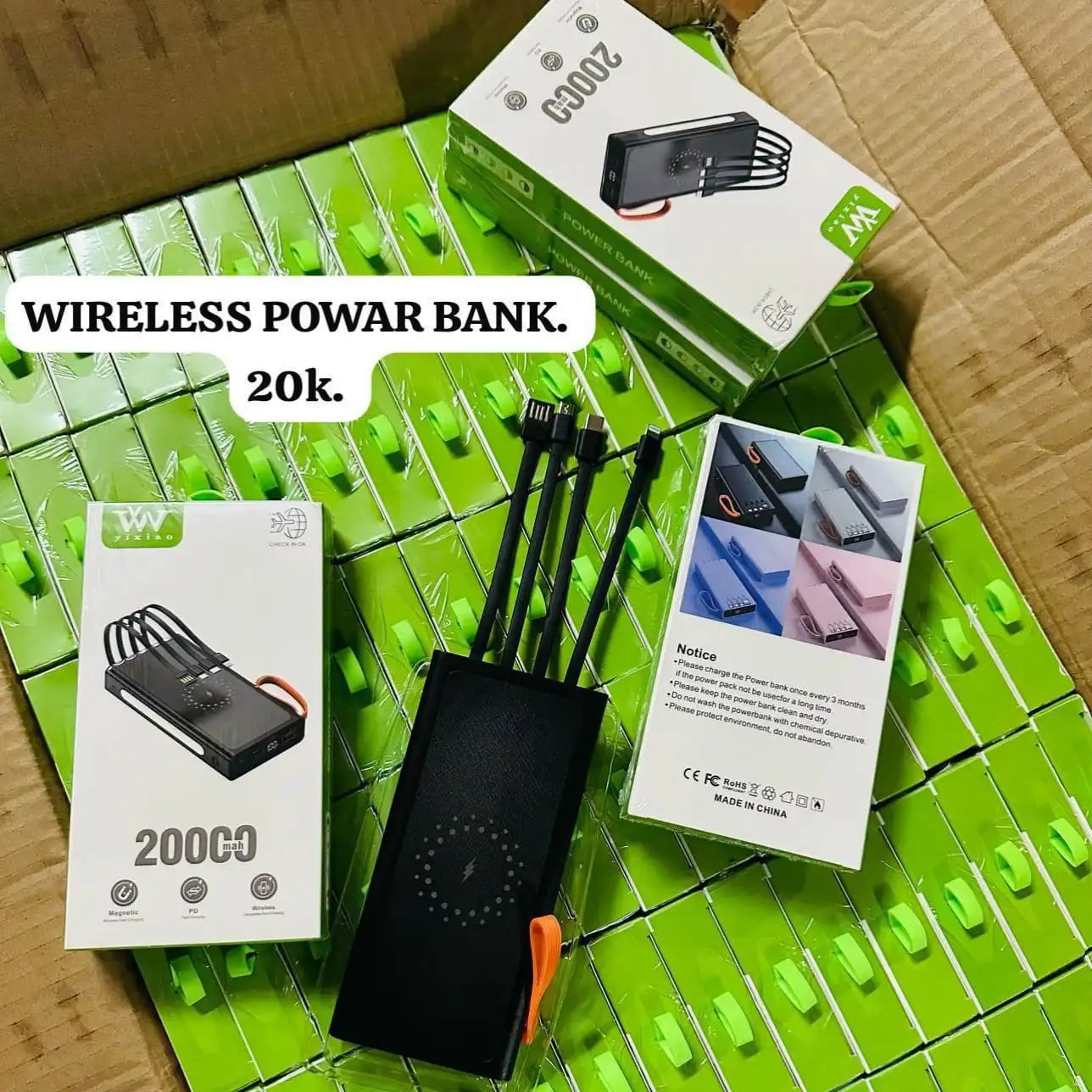 Yixiao 20000 Mah Original Wireless Powerbank ( 5 in 1 )