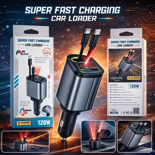 Q9D120w – 4 in 1 Car Charger With Starry Light