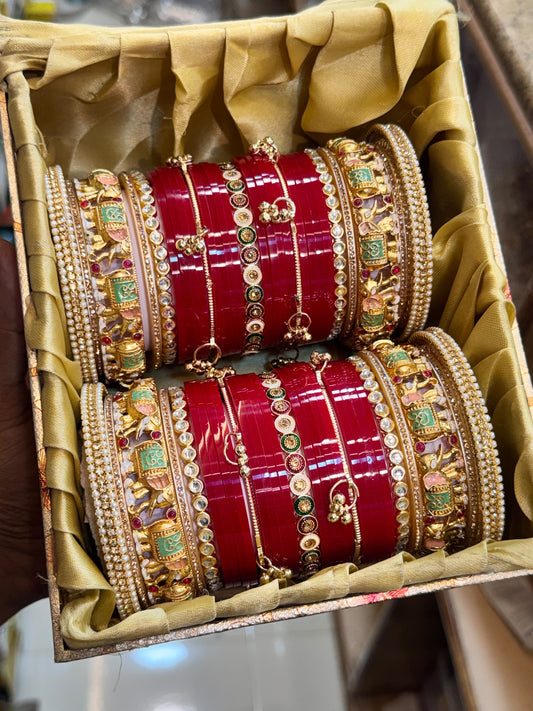 NEW KARWACHAUTH SPECIAL   BRIDAL BANGLES SET   SIZE : 2.2/2.4/2.6/2.8