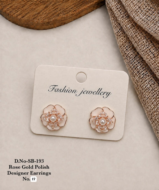 Rose Gold Polish Designer Earrings