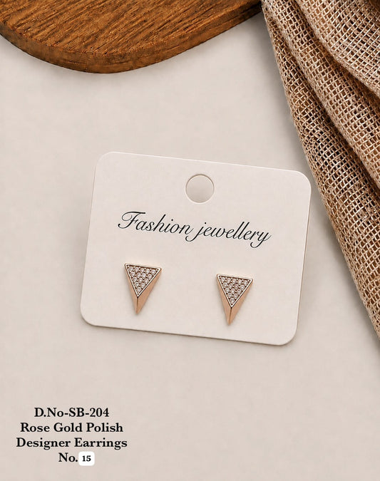 Rose Gold Polish Designer Earrings