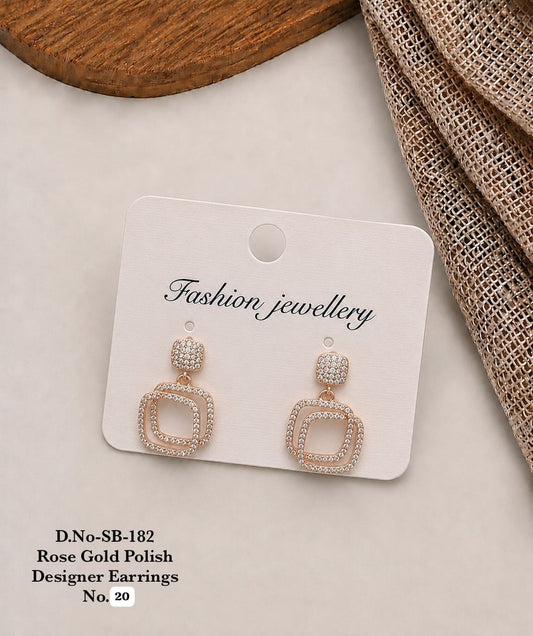 Rose Gold Polish Designer Earrings A Perfect Blend of Elegance and Glamour ✨