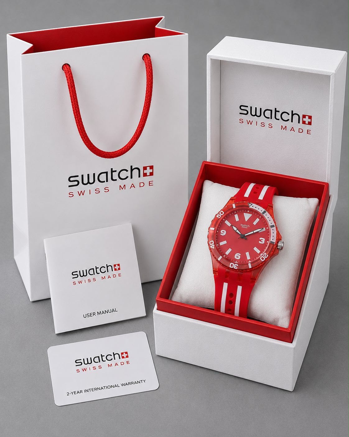 Swatch White,Blue,Red, yellow &amp; Balck Silicone Watch*