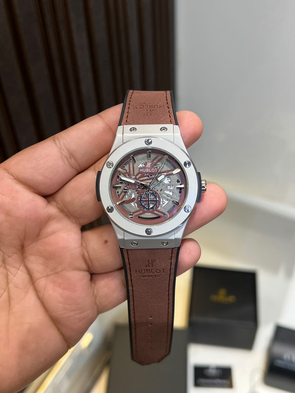 HUBLOT LEATHER BELT PREMIUM QUALITY*