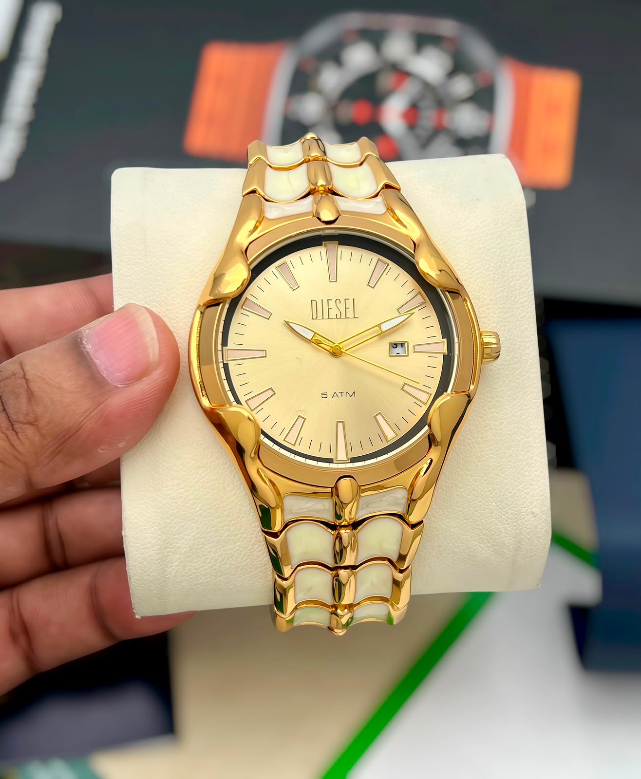 DIESEL GOLD TONE LUXURY WATCH*