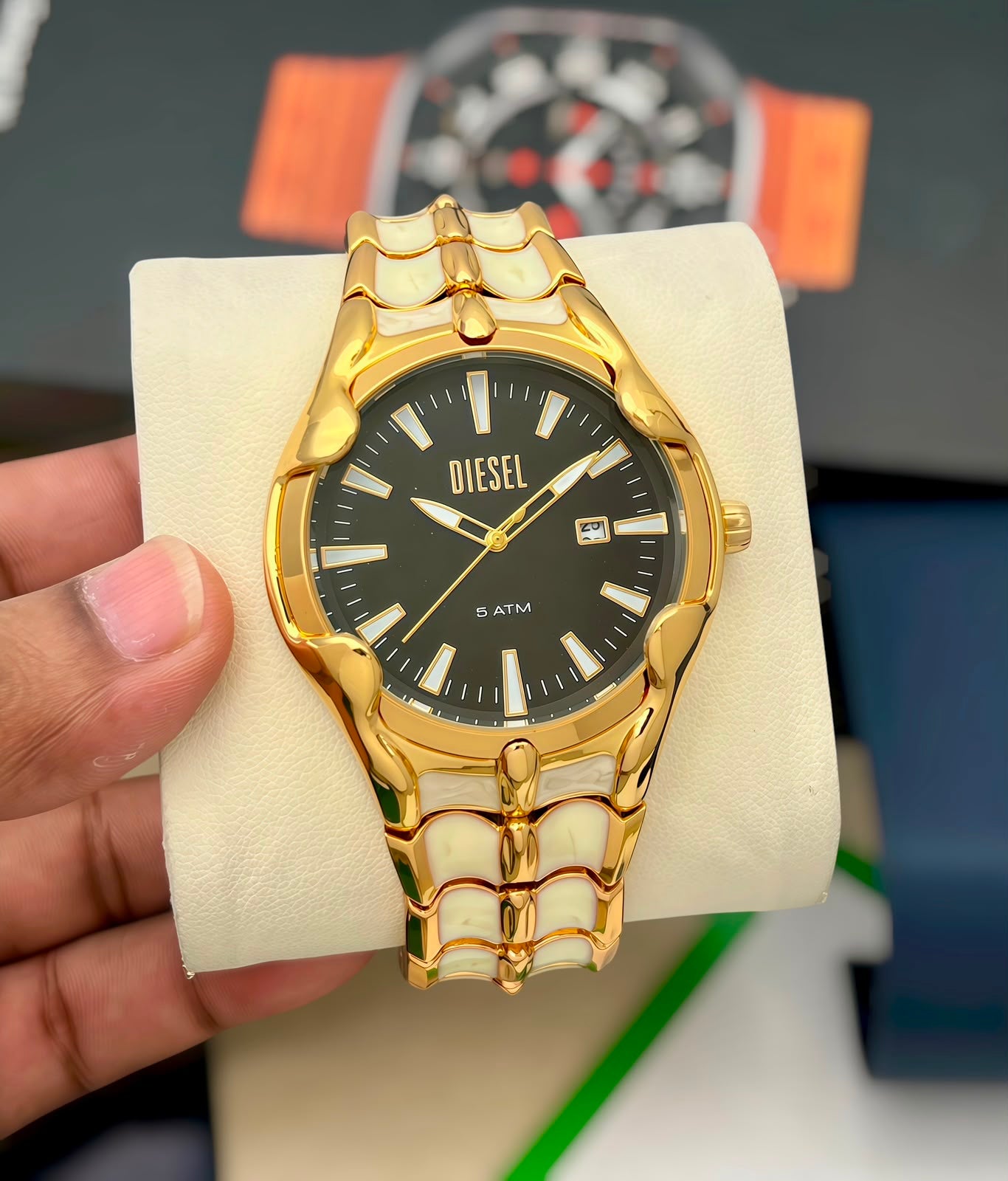 DIESEL GOLD TONE LUXURY WATCH*