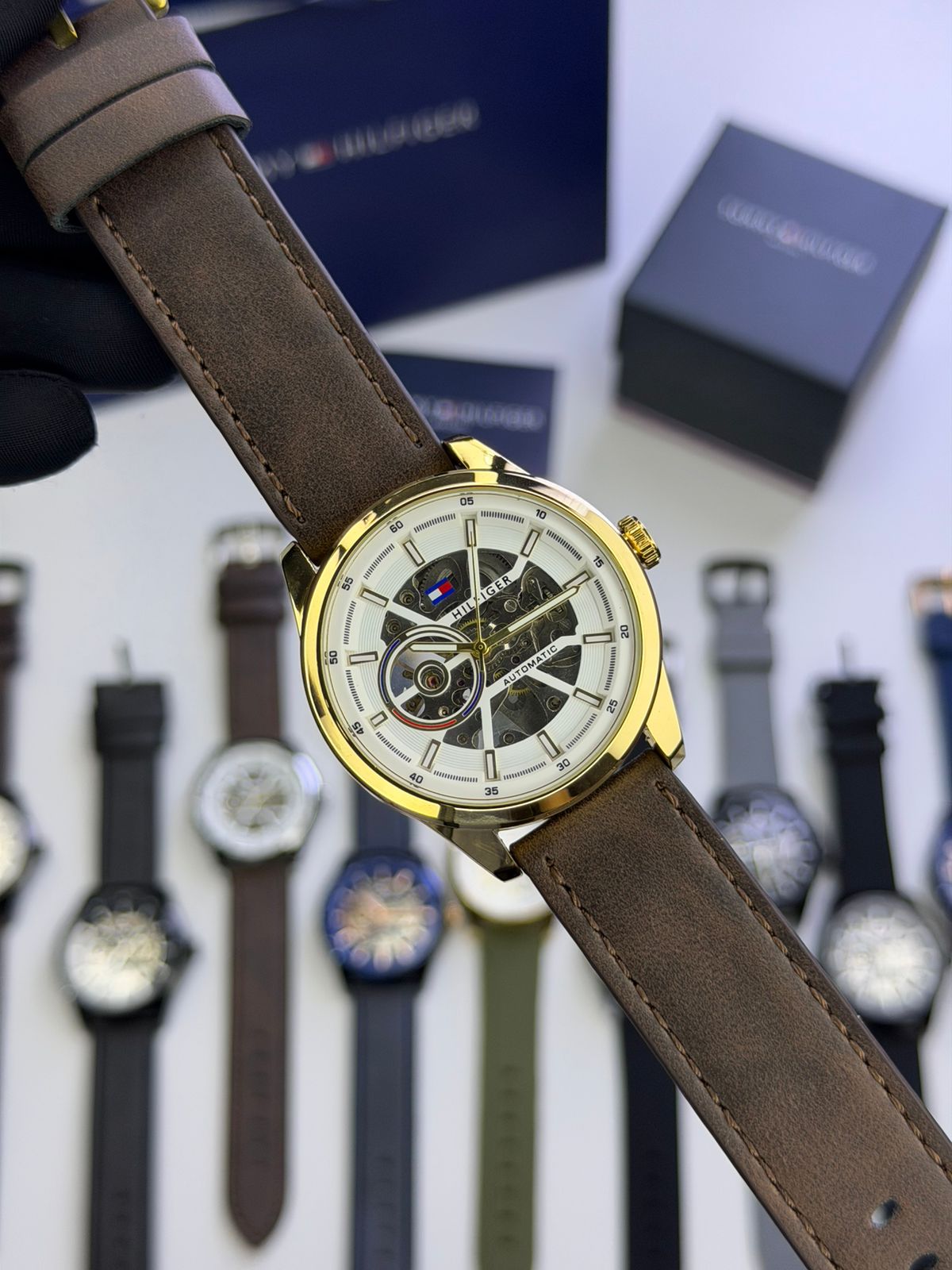 TOMMY HILFIGER AUTOMATIC SKELETON WATCH*