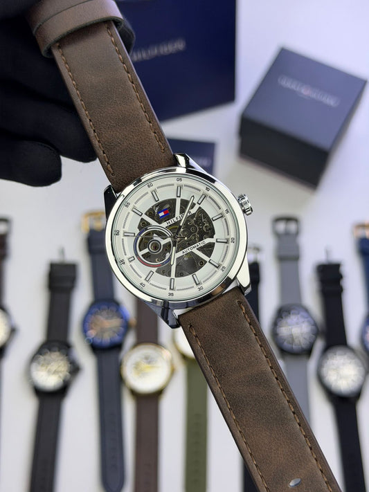 *TOMMY HILFIGER AUTOMATIC SKELETON WATCH*