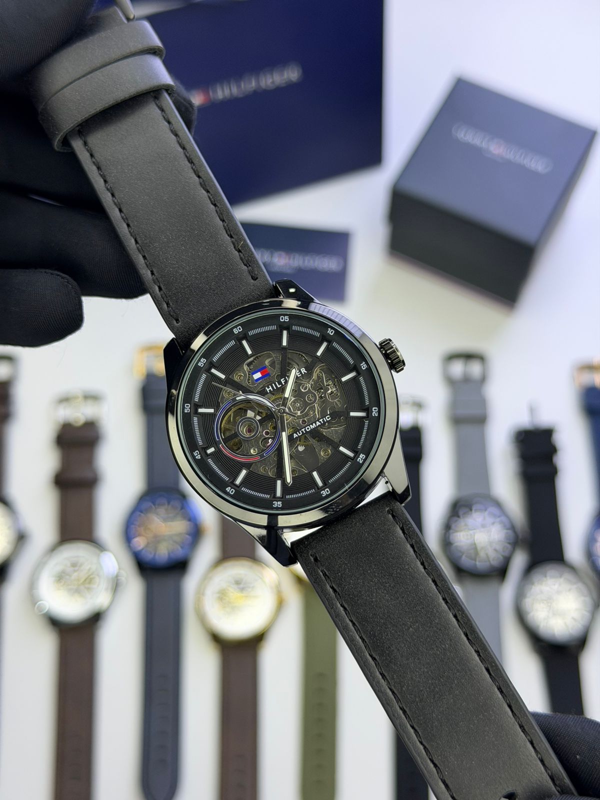 TOMMY HILFIGER AUTOMATIC SKELETON WATCH*