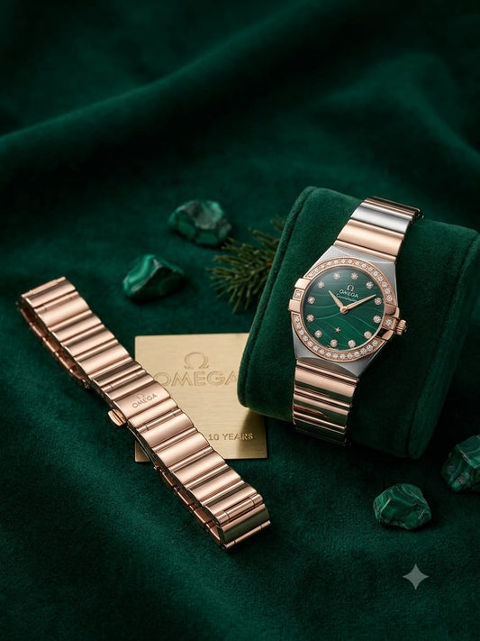 Omega watch with butterfly lock for girls