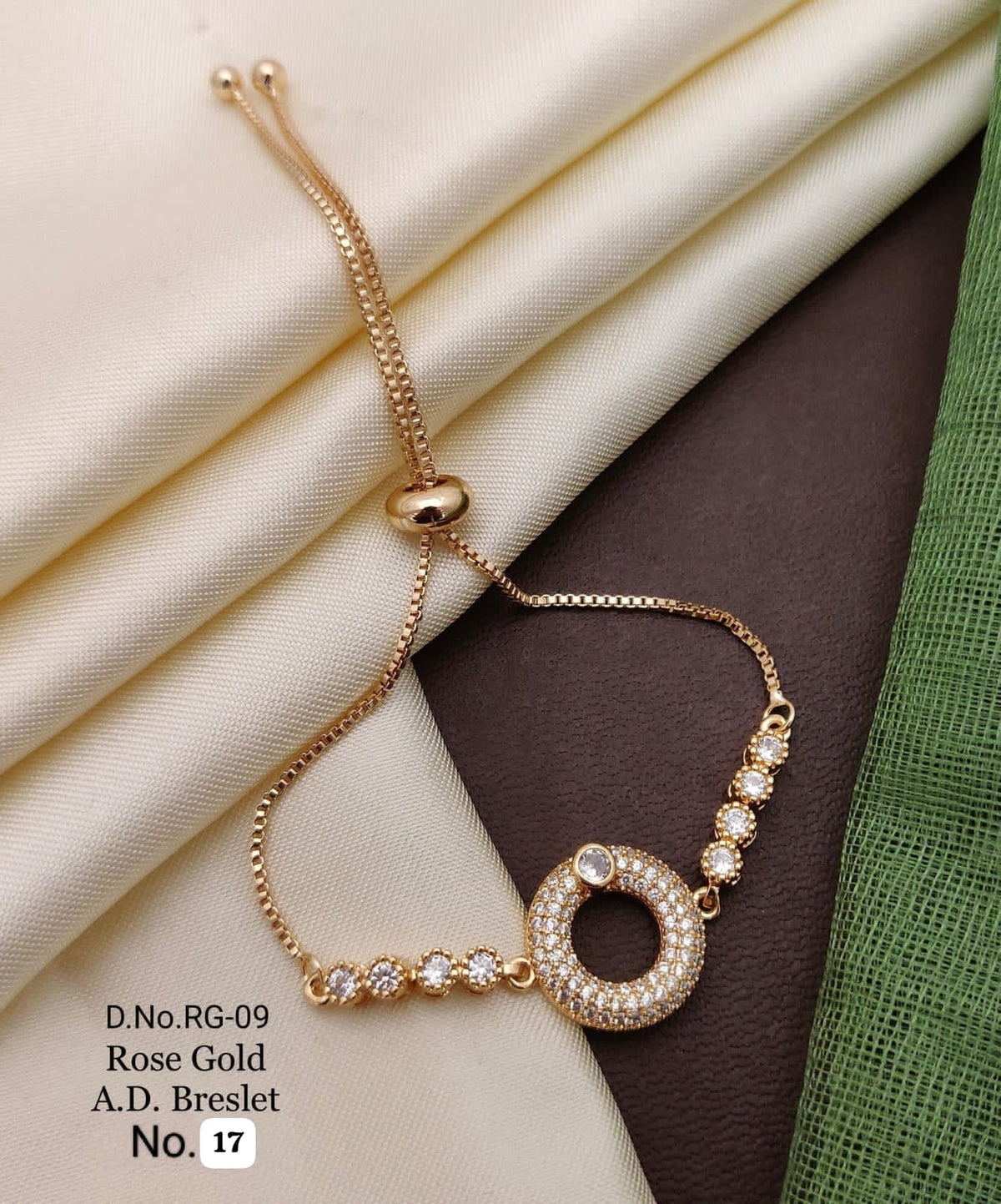 Elegant Rose Gold A.D. Bracelet designed with sparkling stones and a luxurious finish 🤩