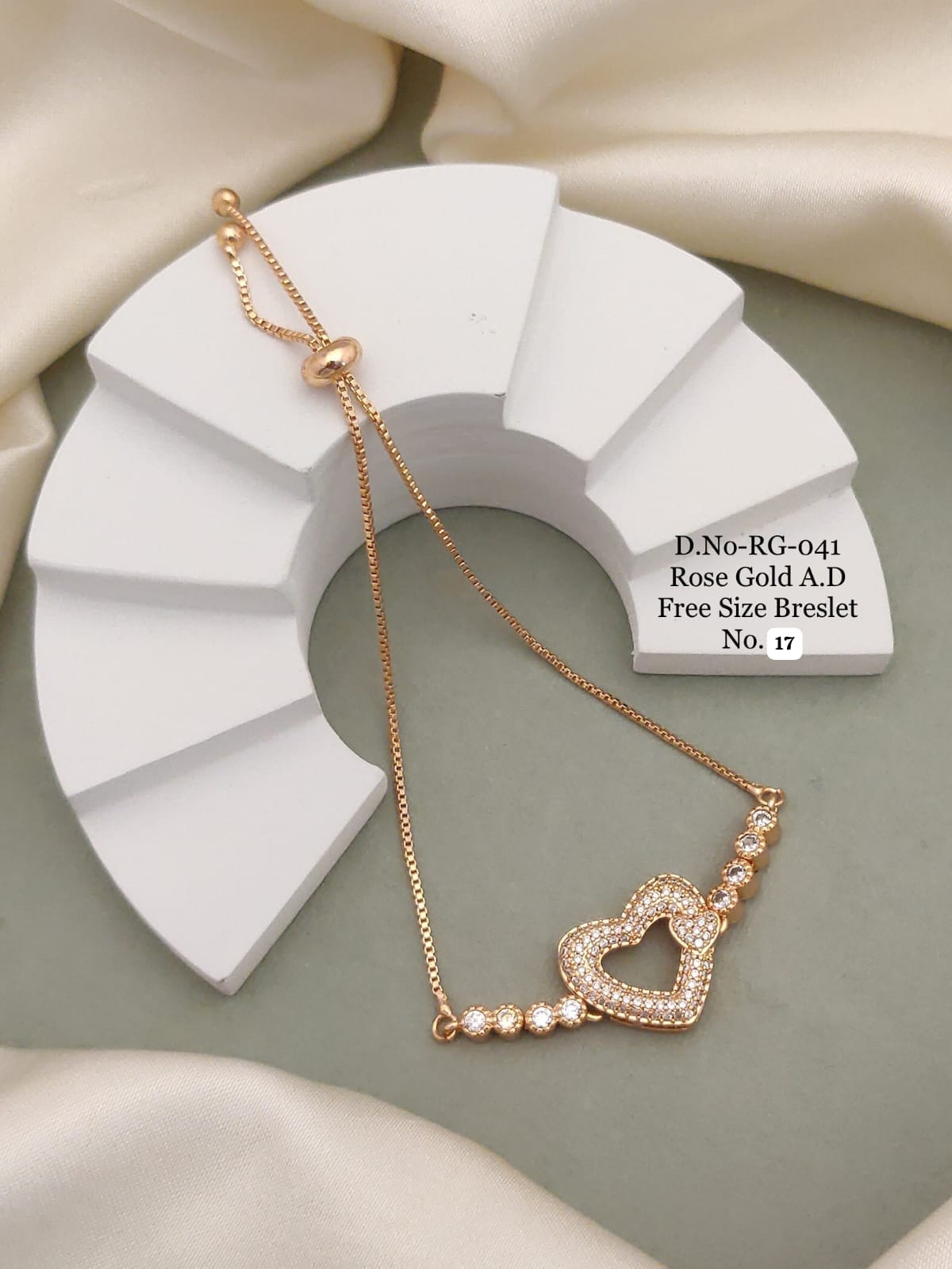 Elegant Rose Gold A.D. Bracelet designed with sparkling stones and a luxurious finish 🤩