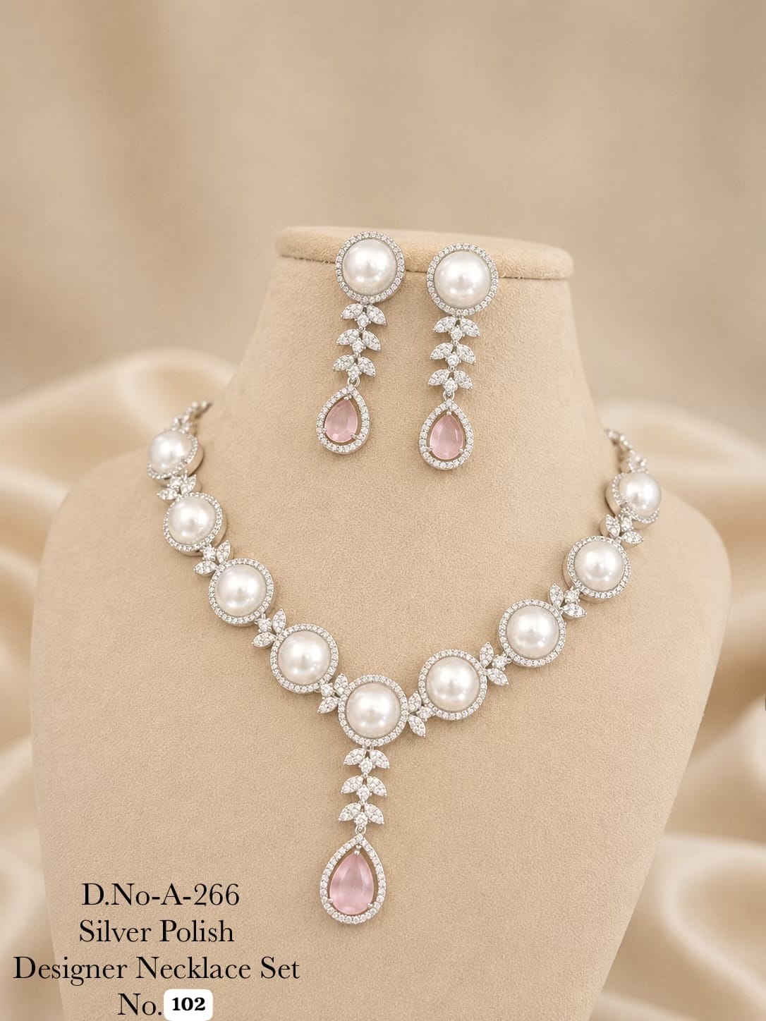 Silver Polish Designer Necklace Set Elegant, radiant, and beautifully crafted ✨