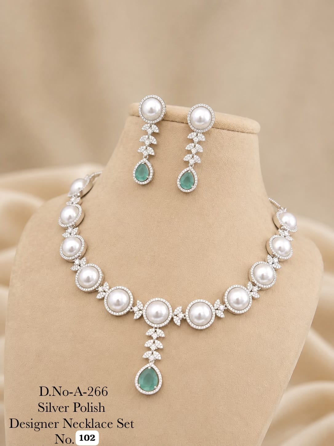 Silver Polish Designer Necklace Set Elegant, radiant, and beautifully crafted ✨