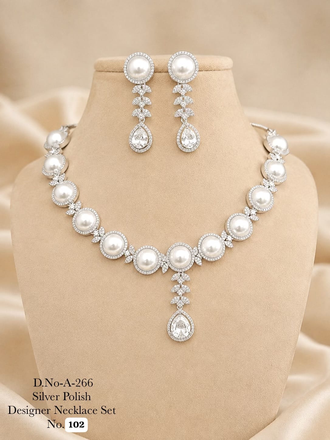 Silver Polish Designer Necklace Set Elegant, radiant, and beautifully crafted ✨