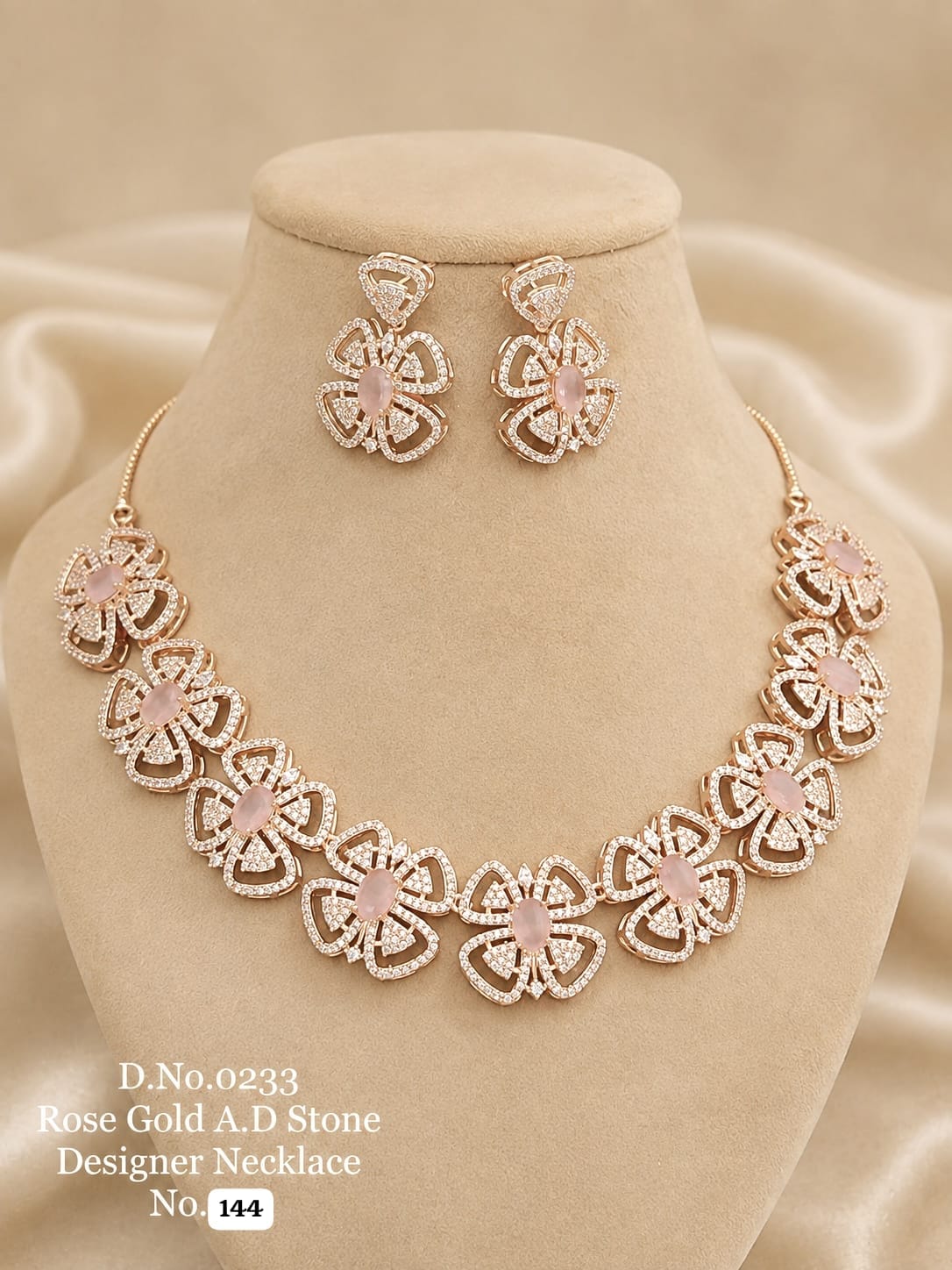 Elegant A.D. Designer Necklace with sparkling stones and a premium finish 🥰