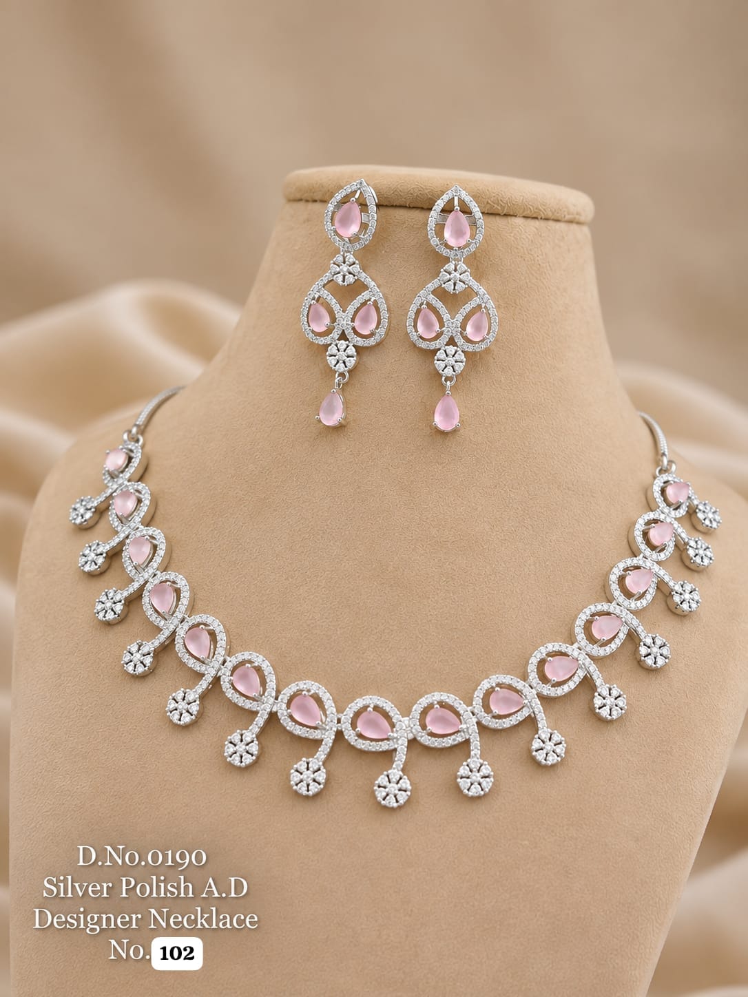 Elegant A.D. Designer Necklace with sparkling stones and a premium finish 🥰