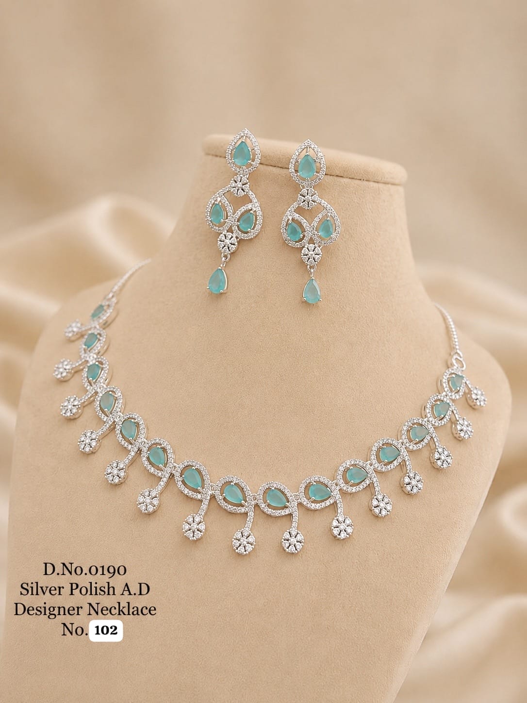 Elegant A.D. Designer Necklace with sparkling stones and a premium finish 🥰