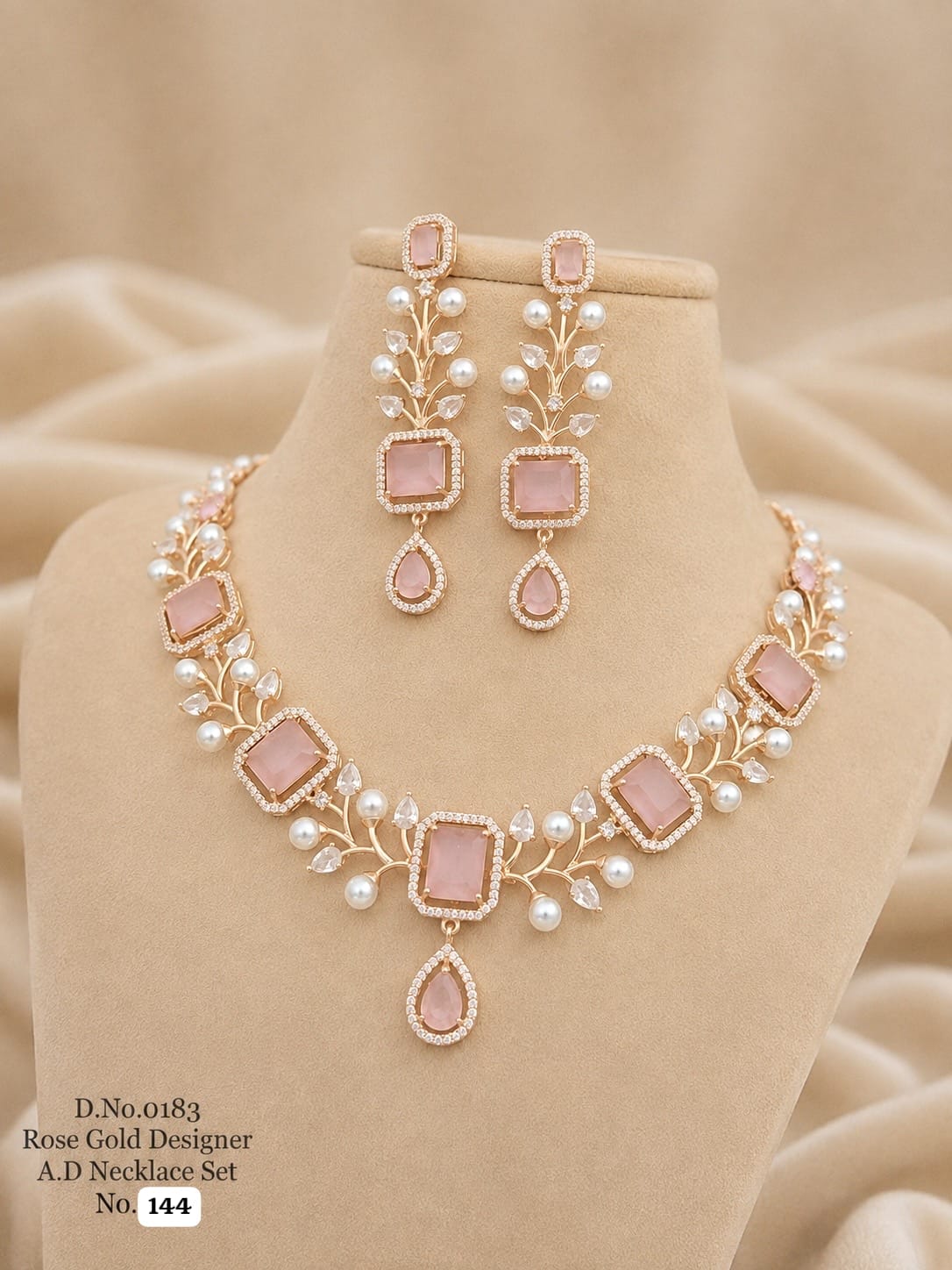 Elegant A.D. Designer Necklace with sparkling stones and a premium finish 🥰