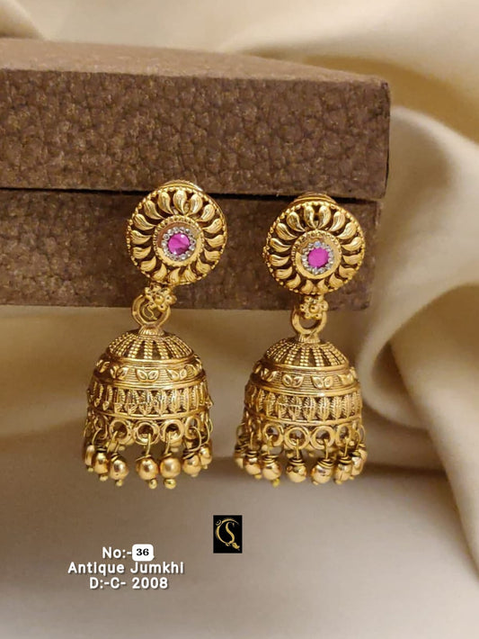 Elegant Antique Jhumki crafted with timeless traditional charm and intricate detailing 🥰