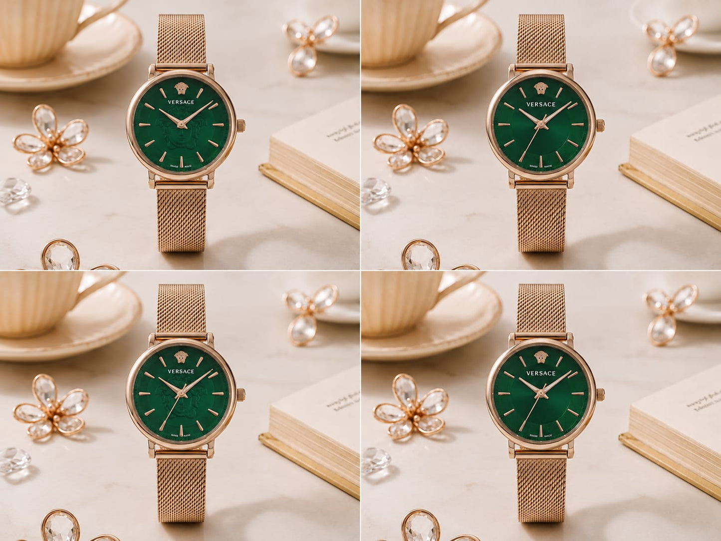 Varsace rose gold green