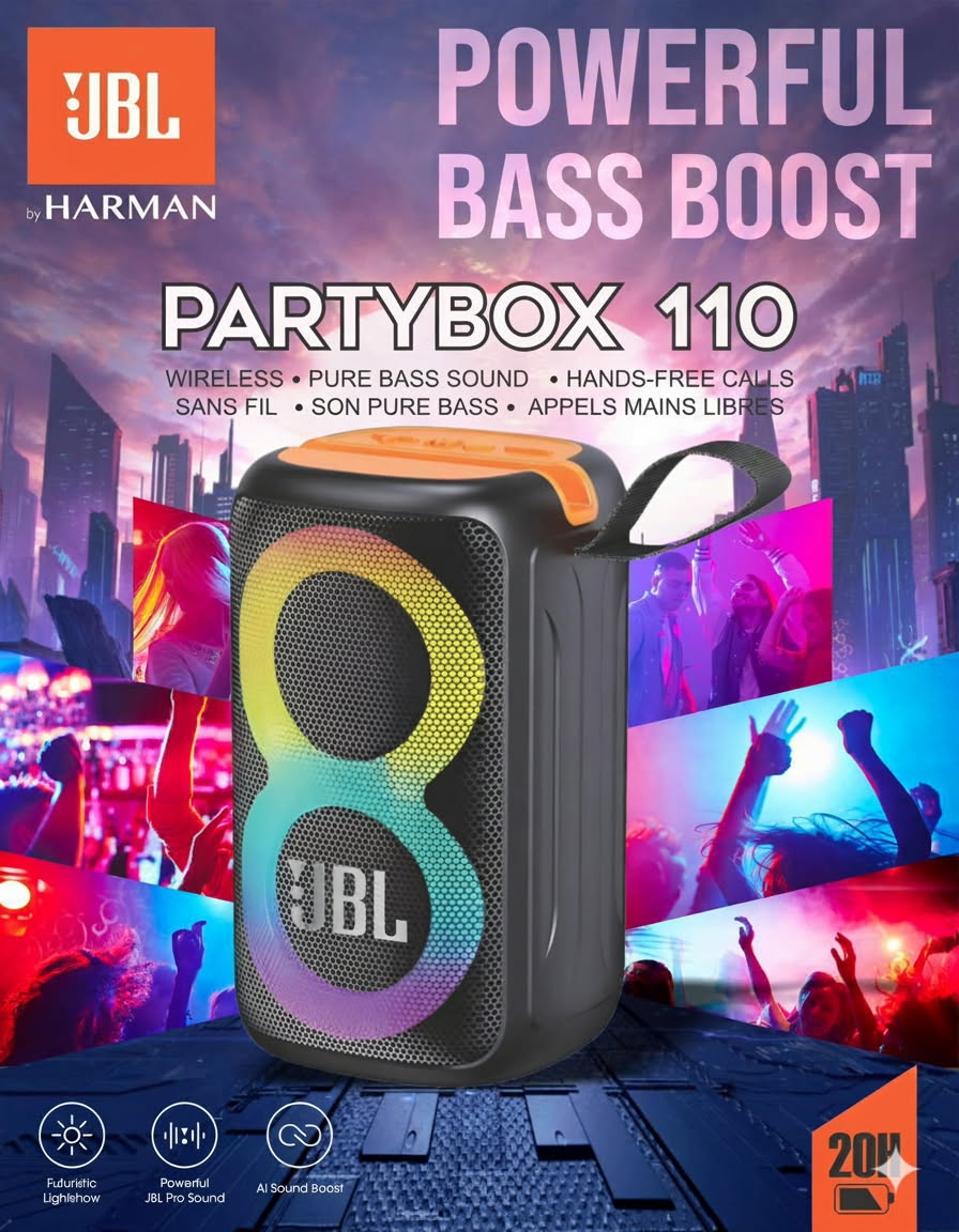 JBL Go Essential Party Box 110 RGB Bluetooth Speaker